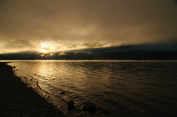 Morning, Mist, Lake McDonald, Glacier National Park, Montana