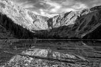 Avalanche Lake, Black and White, Reflection