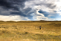 Rocky Mountain Front, Clouds, Fence